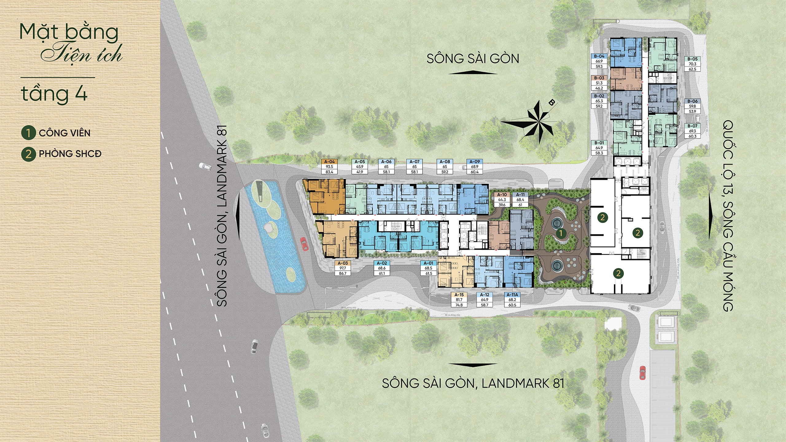 mặt bằng Căn hộ chung cư AT Sài Gòn RiverSide Quốc Lộ 13 TPHCM